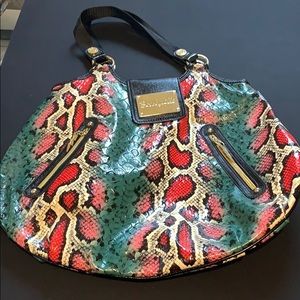 Betseyville Betsy Johnson snake print rainbow bag